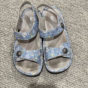 Alegria Blue and Gray Sandals with Supportive Design